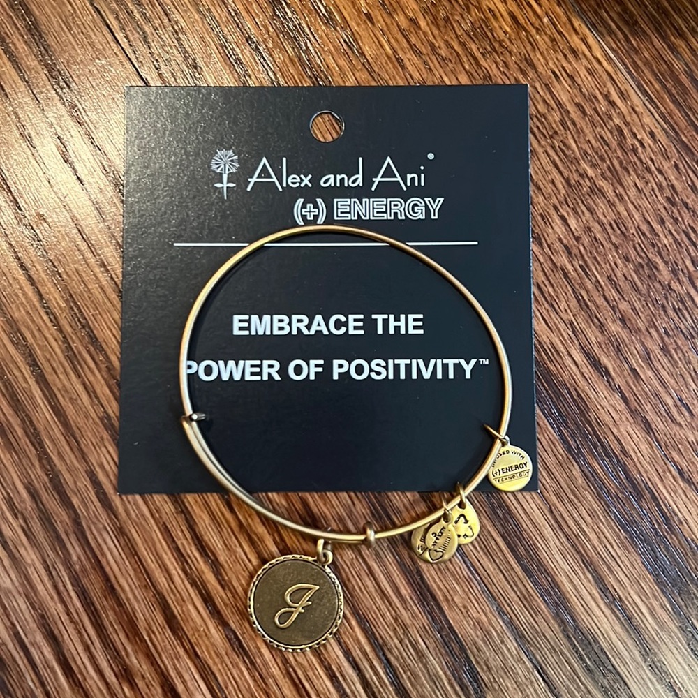 Alex and Ani J initial bracelet